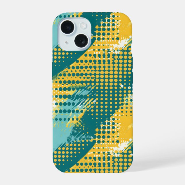 Retro Dotwave iPhone 15 Case (Back)