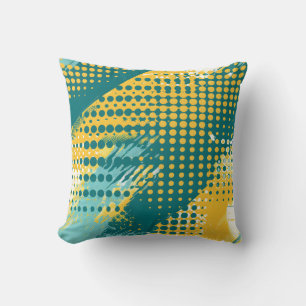 Retro Dotwave Throw Pillow