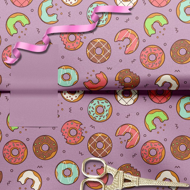Retro Doughnut Pattern Berry Tissue Paper (Creator Uploaded)