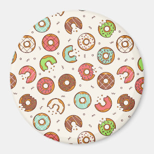 Retro Doughnut Pattern Cute Colourful Style Magnet