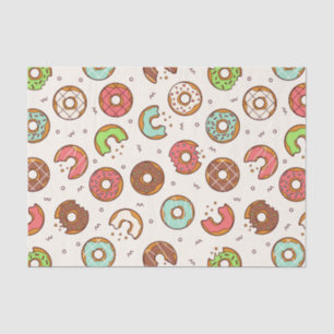 Retro Doughnut Pattern Cute Colourful Style Tissue Paper