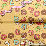 Retro Doughnut Pattern Orange Tissue Paper<br><div class="desc">Cute,  doughnut pattern with various styles of doughnuts,  some iced with pink,  green,  blue,  white or chocolate drizzle icing.  Some doughnuts have sprinkles and some are broken.  This retro,  iced,  doughnut pattern is on an orange background,  and it is ideal for decoupaging craft supplies and gift wrapping.</div>