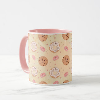 Retro Doughnuts & Cookies Pattern Mug