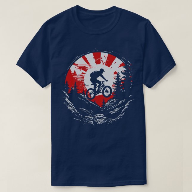 Retro downhill mountain biker T-Shirt (Design Front)