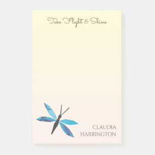 Retro Dragonfly Vintage-Inspired Hand-Illustrated Post-it Notes