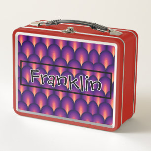 Retro Drawing I Custom Name Metal Lunch Box