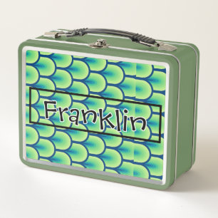 Retro Drawing I Custom Name Metal Lunch Box