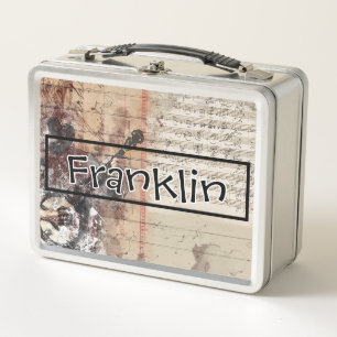 Retro Drawing I Custom Name Metal Lunch Box