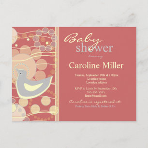 Retro Dream Bird Invitation Postcard