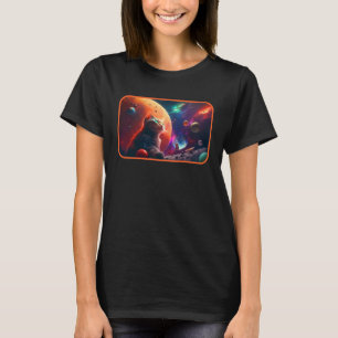 Retro Dressed Space Cat Stylish Vintage cute T-Shirt