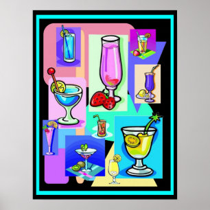 Retro Drinks Poster