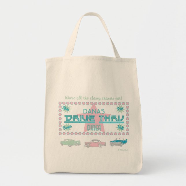 Retro Drive-Thru Diner (pink) Tote Bag (Front)