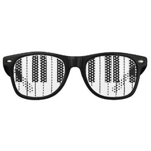 Retro Drôle piano noir touches de fête ombre lunettes de