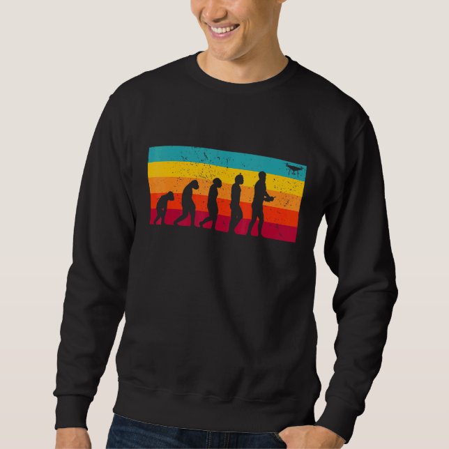 Retro Drone Evolution Drone Pilot Hobby Drone Sweatshirt (Front)