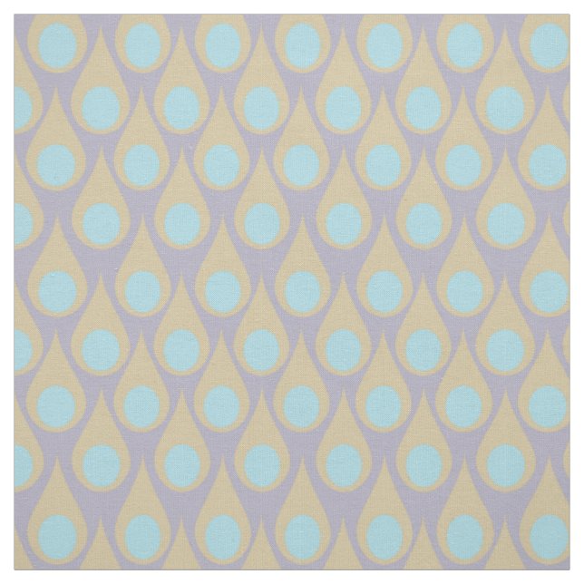 Retro Droplets in Violet and Aqua Fabric (Swatch)
