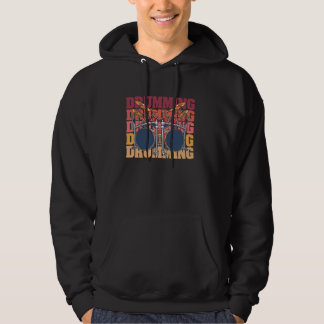 Retro Drummer Percussion - Drums Drumsticks Vintag Hoodie