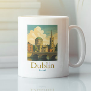 Retro Dublin Ireland Travel Vintage Artwork Coffee Mug