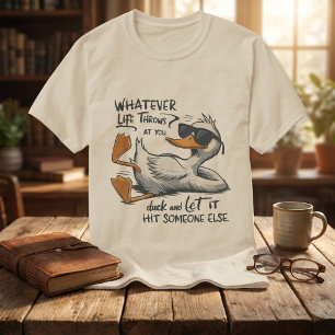 Retro Duck Graphic Adult Humour Sarcastic Quote  T-Shirt