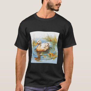 retro duck Pintail Duck Cute Duck Duck Watercolor T-Shirt