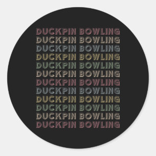 Retro Duckpin Bowling Repetitive Vintage Bowler  Classic Round Sticker
