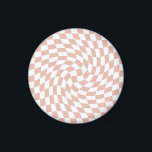 Retro Dusty Rose Sand Pink Checks Chequered     Magnet<br><div class="desc">Perfect warped chequered design pillow in pastel colours,  full of great vibes. Modern warped checkers pattern. This nice retro psychedelic design takes you to the wonderland. Warped checks in pastel colours. Twirl and swirl checks,  chequered dusty rose sand pink pattern</div>