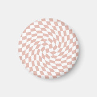Retro Dusty Rose Sand Pink Checks Chequered