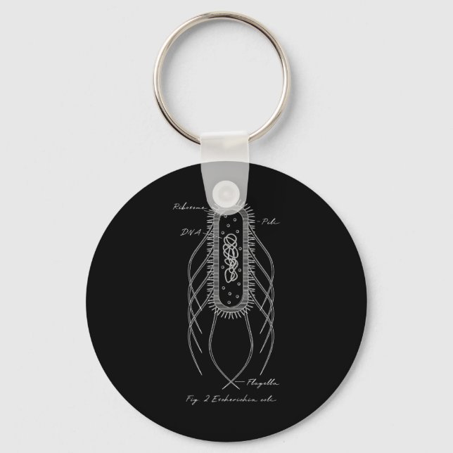 Retro E. Coli Schematic Diagram Microbiology Scien Keychain (Front)
