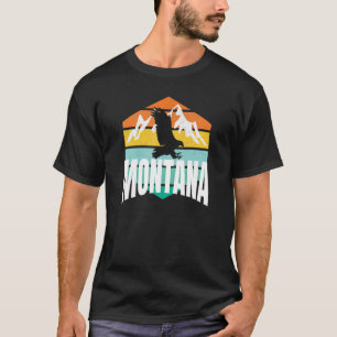 Retro Eagle Montana Montana Vintage Retro Shaped B T-Shirt