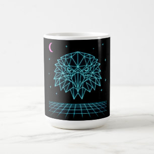 Retro Eagle Synthwave - Neon Flying Predator Coffee Mug