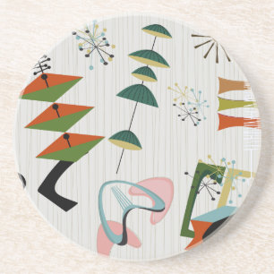 Retro Eames-Era Atomic Inspired Coaster