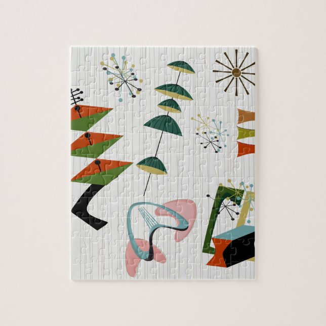 Retro Eames-Era Atomic Inspired Jigsaw Puzzle (Vertical)