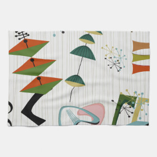 Retro Eames-Era Atomic Inspired Kitchen Towel