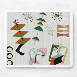 Retro Eames-Era Atomic Inspired Mouse Pad