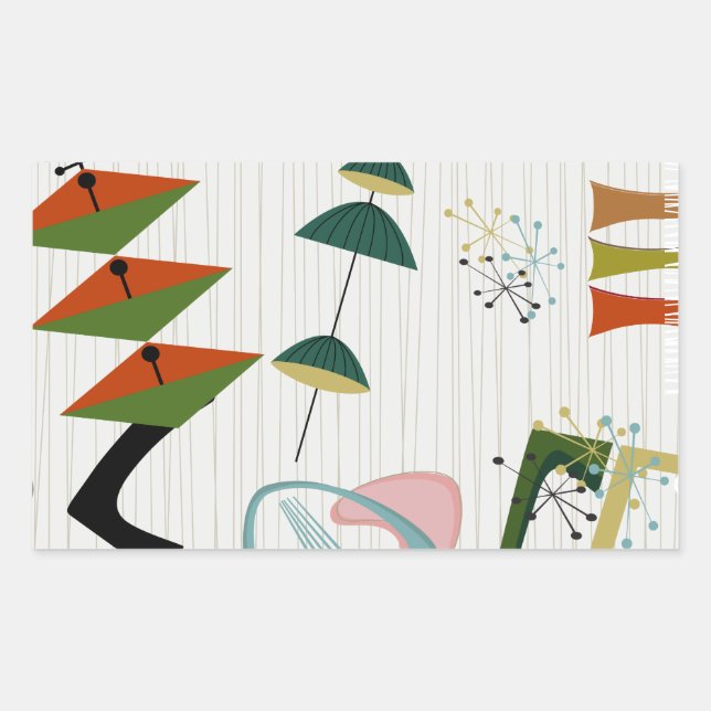 Retro Eames-Era Atomic Inspired Sticker (Front)