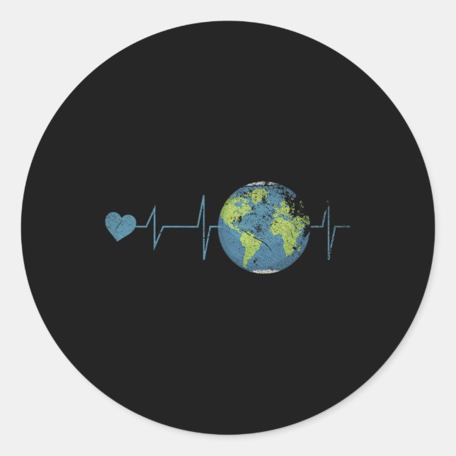 Retro Earth Day  Classic Round Sticker (Front)