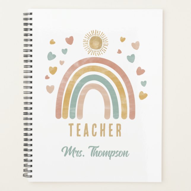 Retro Earthy Colors Aquarelle Rainbow Sun Enseigna (Devant)
