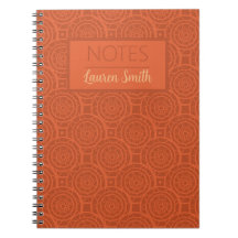Retro Earthy Orange Mandala Pattern