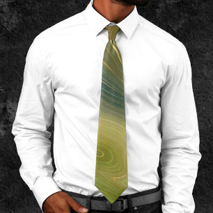 Retro Earthy Strata Vintage Neutral Tone Agate Tie