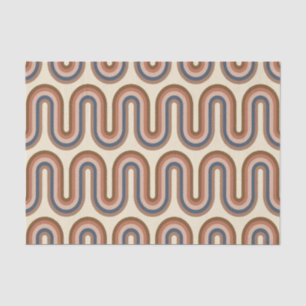 Retro Earthy Wavy Lines in Brown Tissue Paper