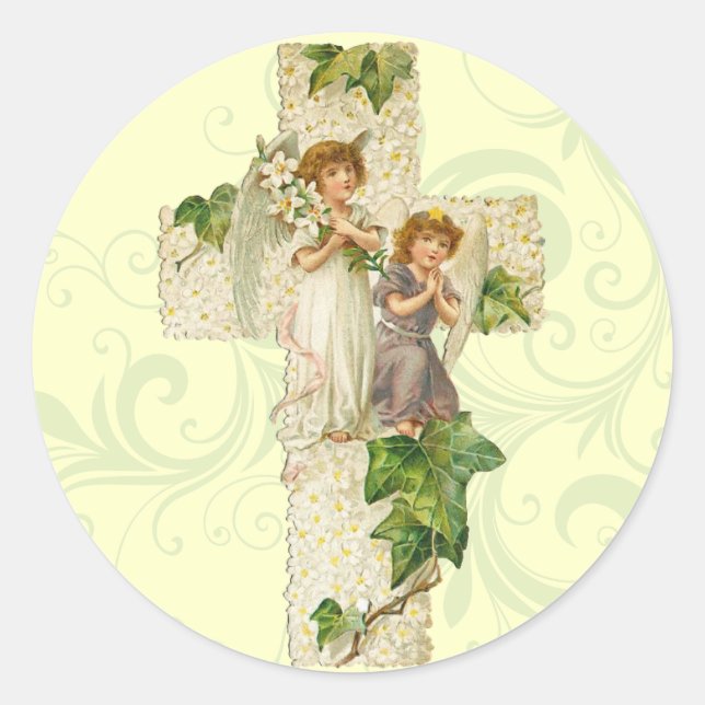 Retro Easter Angel Stickers (Front)