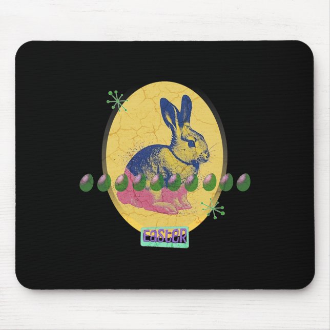Retro Easter Bunny  Mouse Pad (Front)