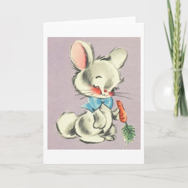 Retro Easter Bunny!  Vintage Easter Greeting Card (Front)