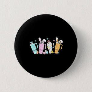 Retro Easter Day Stanley Tumbler Inspired Girls Ki 2 Inch Round Button