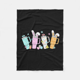 Retro Easter Day Stanley Tumbler Inspired Girls Ki Fleece Blanket