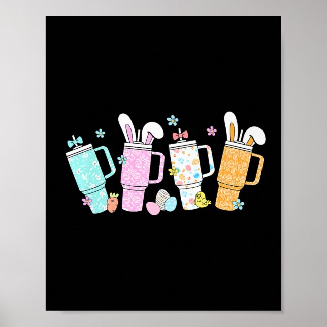 Retro Easter Day Stanley Tumbler Inspired Girls Ki Poster (Front)