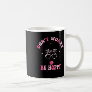 Retro Easter Dont Worry Be Hoppy Cute Bunny Easter Coffee Mug