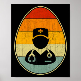 Retro Easter Egg Graphic Funny Easter Day Medical Poster