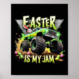 Retro Easter Is My Jam Monster Truck Off-road Fun Poster