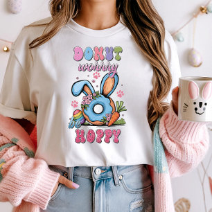 Retro Easter Tee, Doughnut Worry Be Hoppy T-Shirt