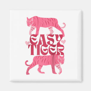 Retro Easy Tiger Boho Tattoo Style Valentines Day Magnet